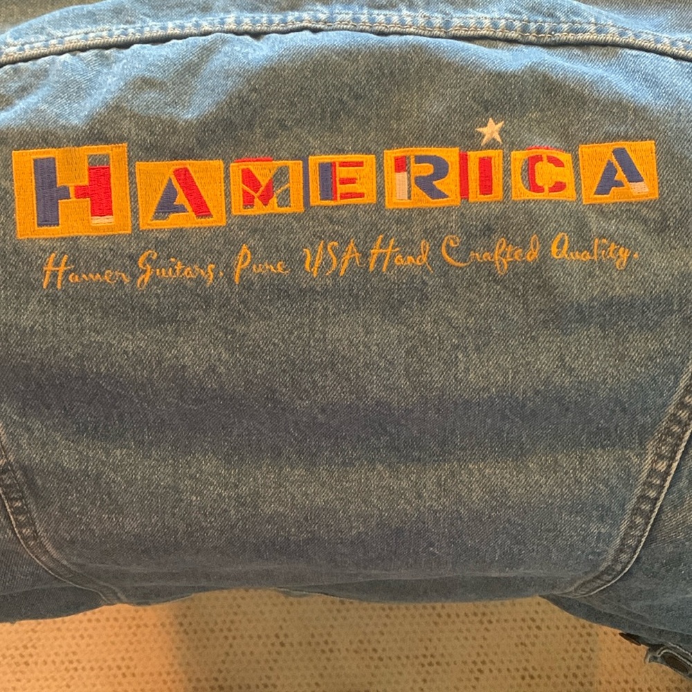 Hamer USA men’s denim jacket, size XL.